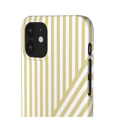 Aesthetic Yellow Beige Stripes Cute Phone Case Sleek Snap - For iPhone 17 Pro Max iPhone 16 Pro iPhone 15 Iphone 14 Plus 13 Pro 12 11 10 Gift