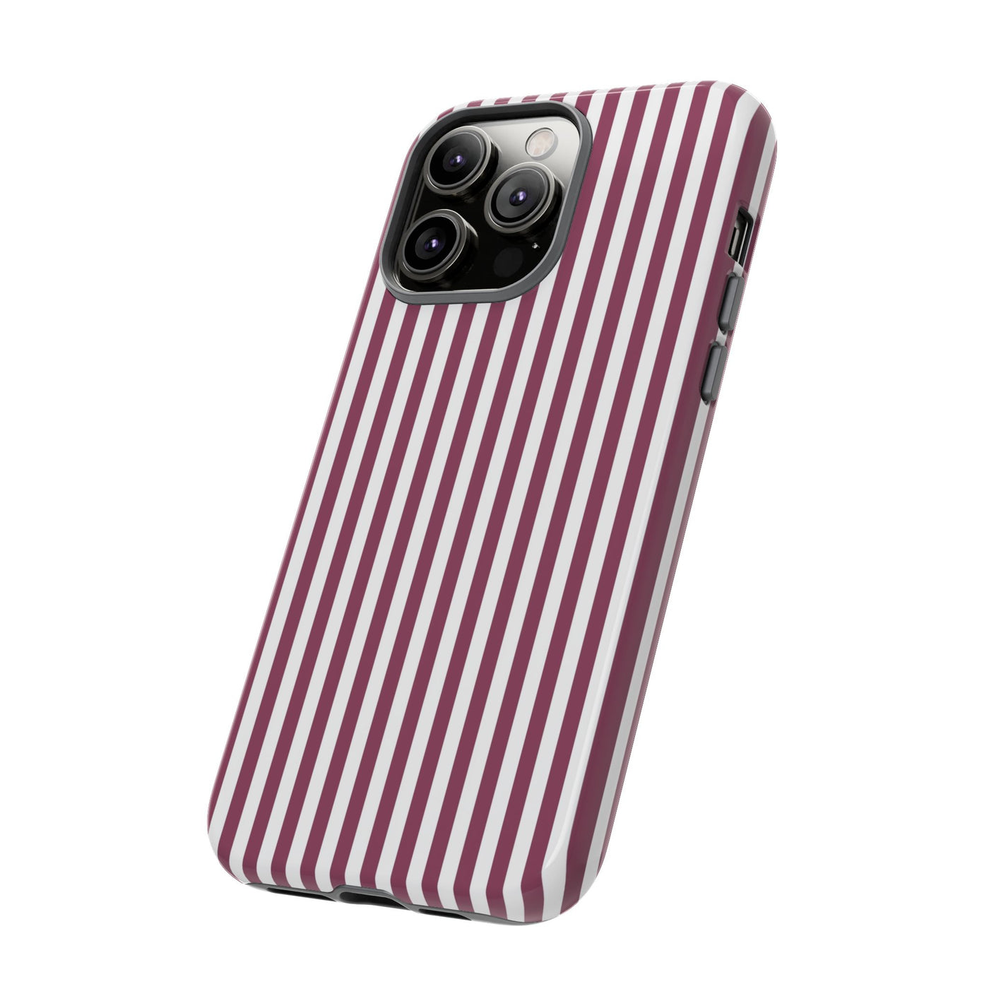 Tough Premium Old Claret Stripes Phone Case Gift for Her - For Apple iPhone 16 Pro Max 16e iPhone 15 Pro iPhone Iphone 14 Plus 13 Pro 12 SE XR - Studio40ParkLane