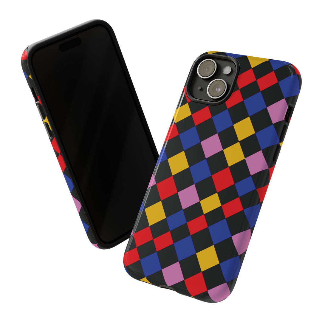 Aesthetic Tough Colorful Checkerboard Phone Case Premium - For iPhone 17 Pro Max iPhone 16 Pro iPhone 15 Iphone 14 Plus 13 Pro 12 11 10 XR - Studio40ParkLane