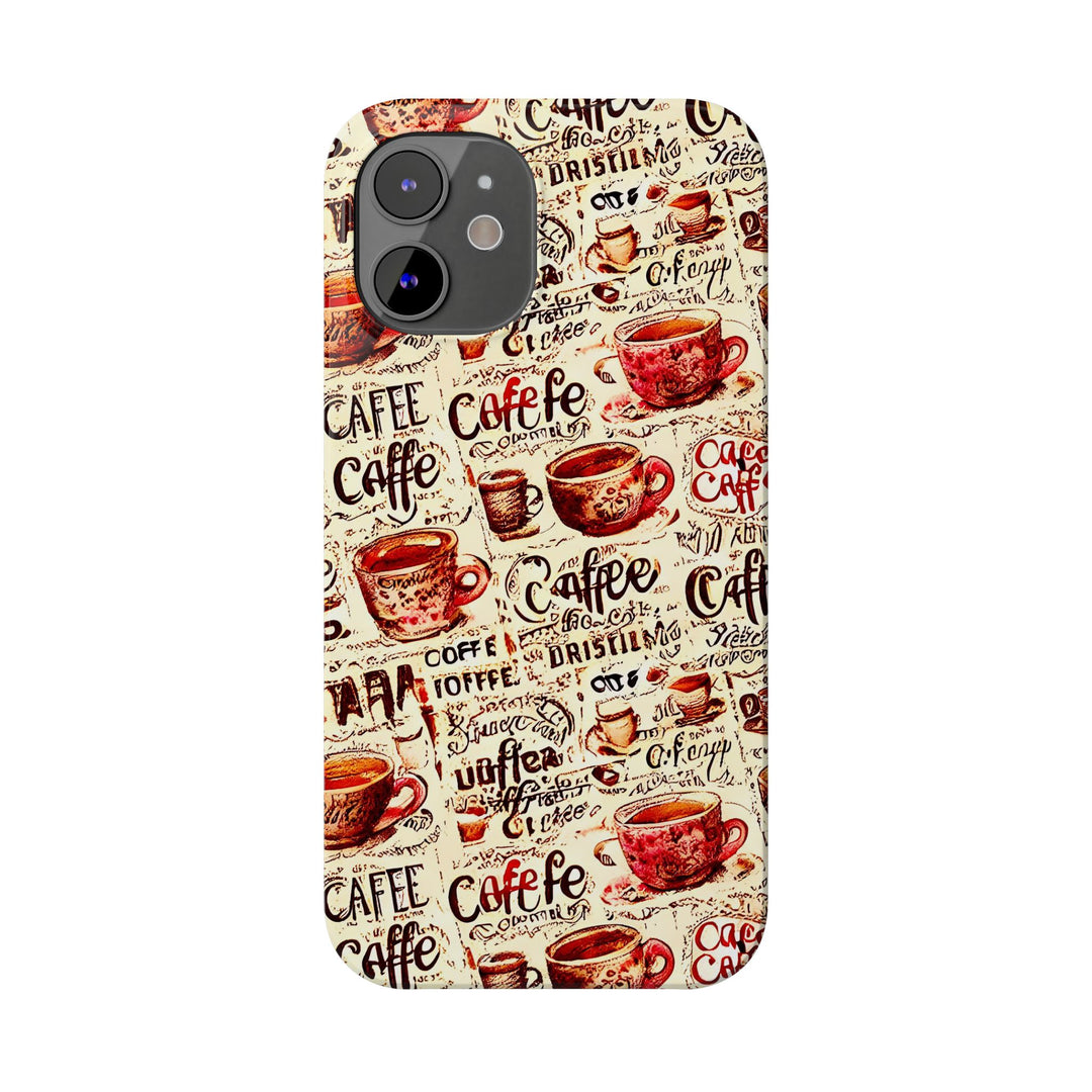 Slim Cute Phone Cases for Iphone - | iPhone 15 Case | iPhone 15 Pro Max Case, Iphone 14 Case, Iphone 14 Pro Max, Iphone 13, Paris Coffee Cup - Studio40ParkLane