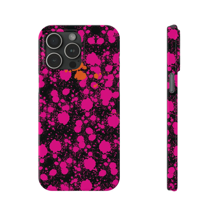 Slim Cute Phone Cases for Iphone - | iPhone 15 Case | iPhone 15 Pro Max Case, Iphone 14 Case, Iphone 14 Pro Max, Iphone 13, Pink Orange Paint Splash - Studio40ParkLane