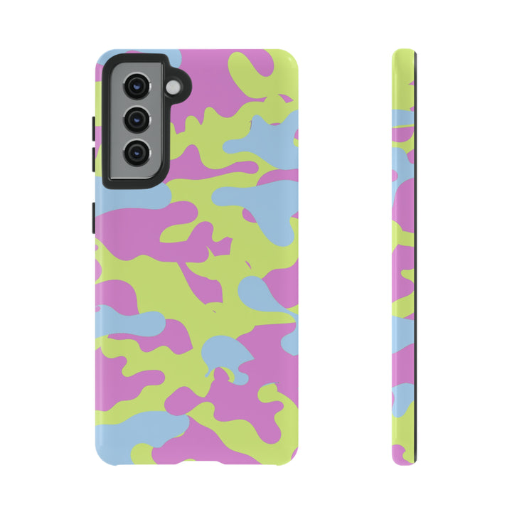 Cute Phone Case | Aesthetic Phone Cases| for Galaxy S23, S22, S21, S20 | Blue Pink Camouflage, Protective Phone Case - Studio40ParkLane