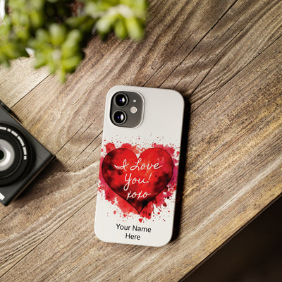 Slim Custom Personalized Valentine Love Gift for Her Cute Phone Cases for Iphone 16 Pro Max | iPhone 15 Case | iPhone 15 Pro Max Case, Iphone 14, 13, 12, 11, 10, 8, 7