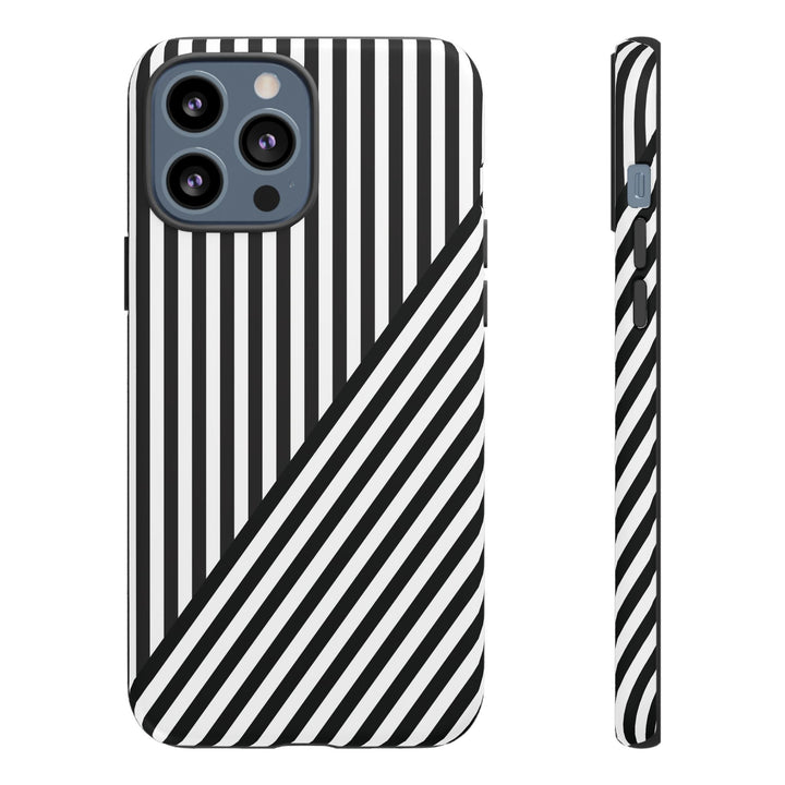 Aesthetic Tough Black White Stripes Phone Case - For iPhone 17 Pro Max iPhone 16 Pro iPhone 15 Iphone 14 Plus 13 Pro 12 11 10 XR - Studio40ParkLane
