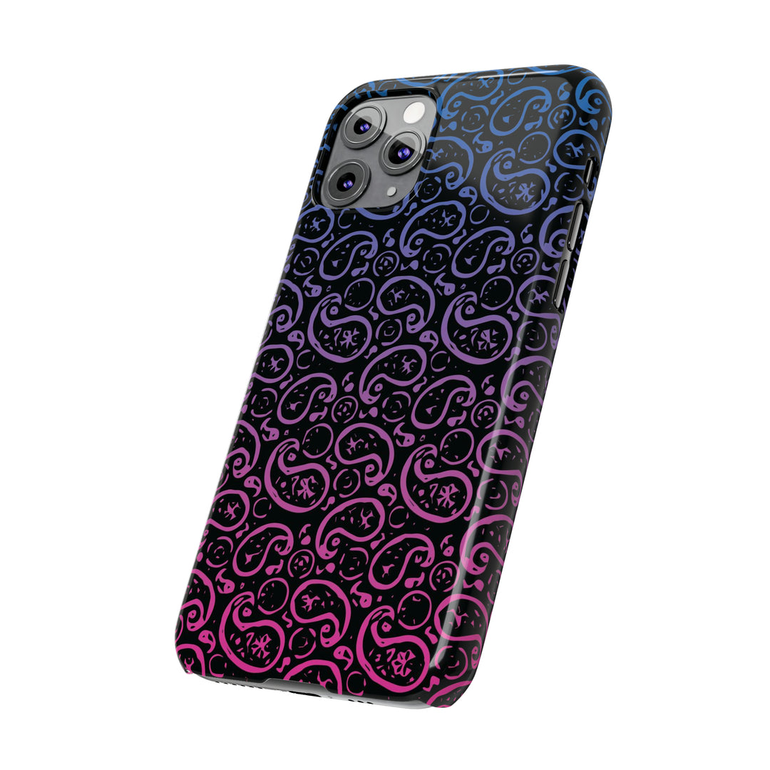 Slim Cute Phone Cases for Iphone - | iPhone 15 Case | iPhone 15 Pro Max Case, Iphone 14 Case, Iphone 14 Pro Max, Iphone 13, Paisley Blue Pink Black - Studio40ParkLane