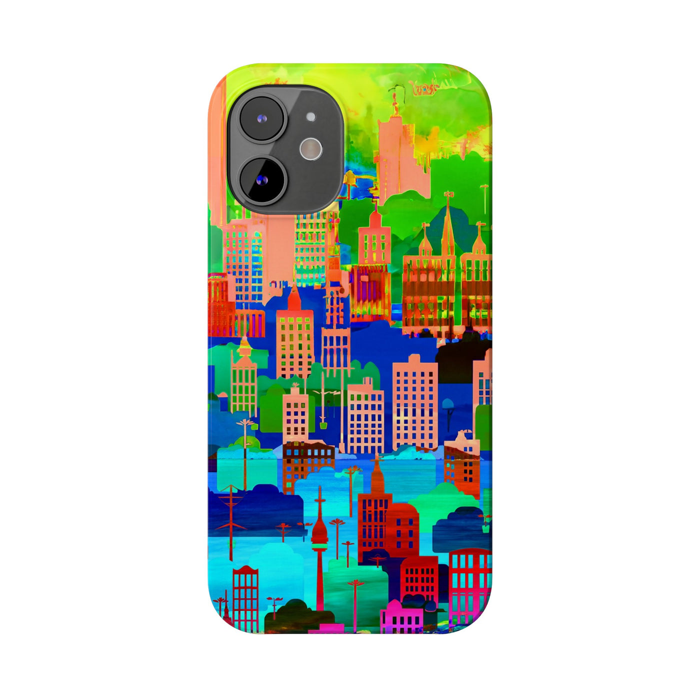 Slim Cute Phone Cases for Iphone - | iPhone 15 Case | iPhone 15 Pro Max Case, Iphone 14 Case, Iphone 14 Pro Max, Iphone 13, Summer City Skyline