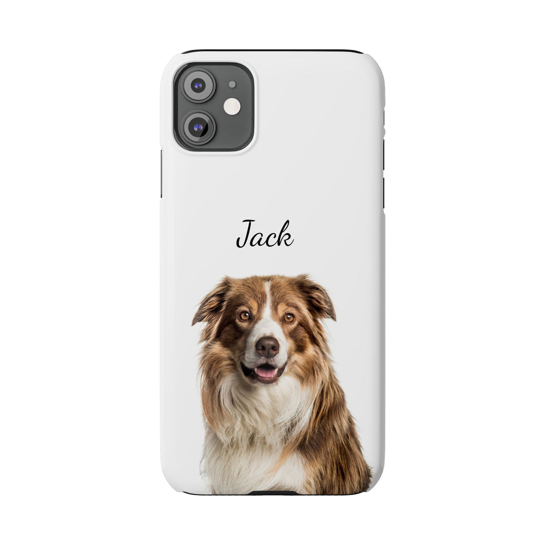 Slim Custom Personalized Pet Phone Cases Dog Phone Cases Cat Phone Cases for Iphone 16, 15, 14, 13, 12, 11, 8, 7 Custom Name Personalized Phone Case - Studio40ParkLane