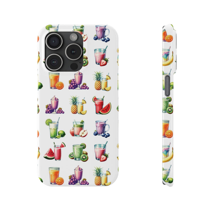 Slim Cute Phone Cases for Iphone - | iPhone 15 Case | iPhone 15 Pro Max Case, Iphone 14 Case, Iphone 14 Pro Max, Iphone 13, Tropical Summer Fruit Cocktail - Studio40ParkLane