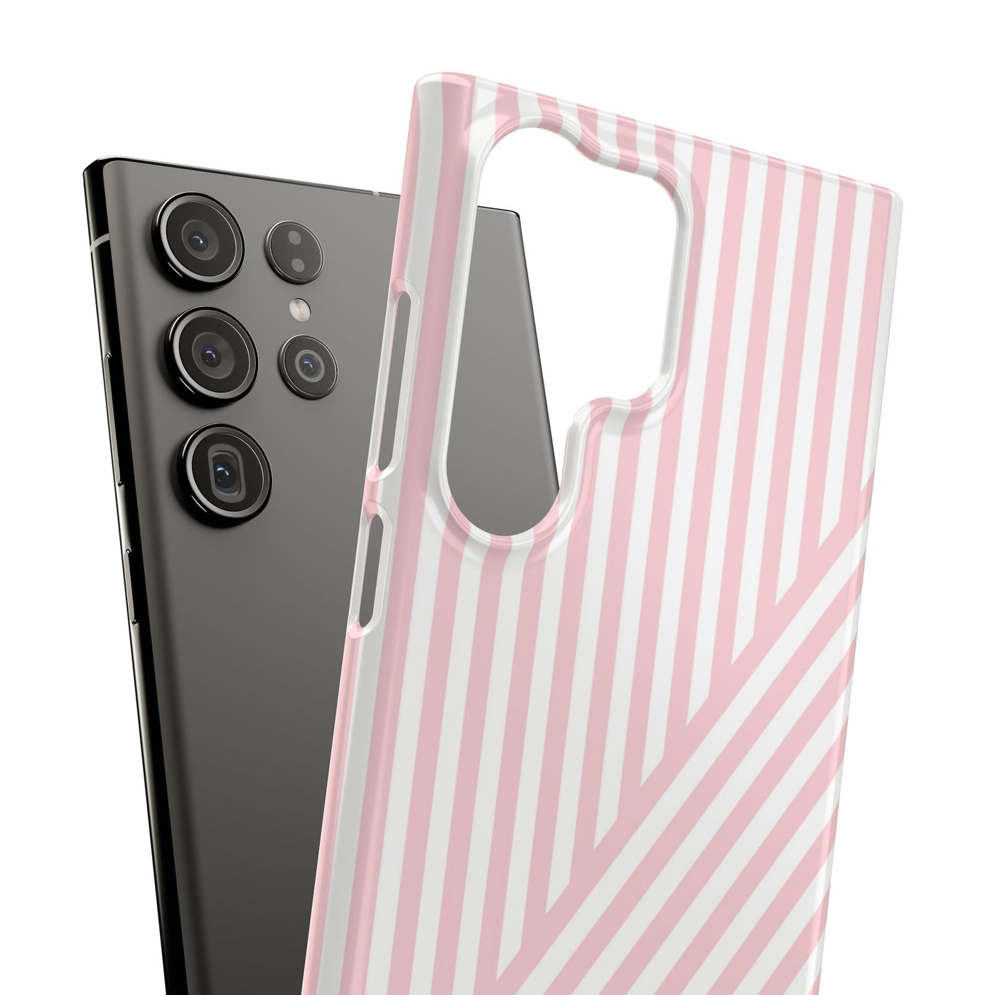 Aesthetic Sweet Pink Stripes Cute Phone Case Sleek Snap - For iPhone 17 Pro Max iPhone 16 Pro iPhone 15 Iphone 14 Plus 13 Pro 12 11 10 Gift