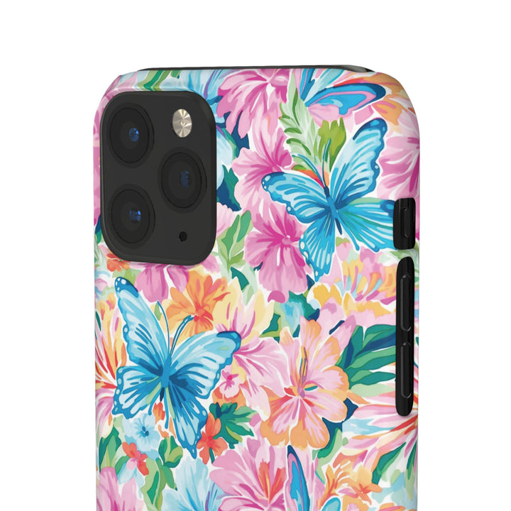 Sleek Snap Butterflies Flowers Cute Phone Case for iPhone 16 15 14 13 12 11 X Xs Max Xr Pro Plus Samsung Galaxy S24 S23 S22 S21 S20 Ultra
