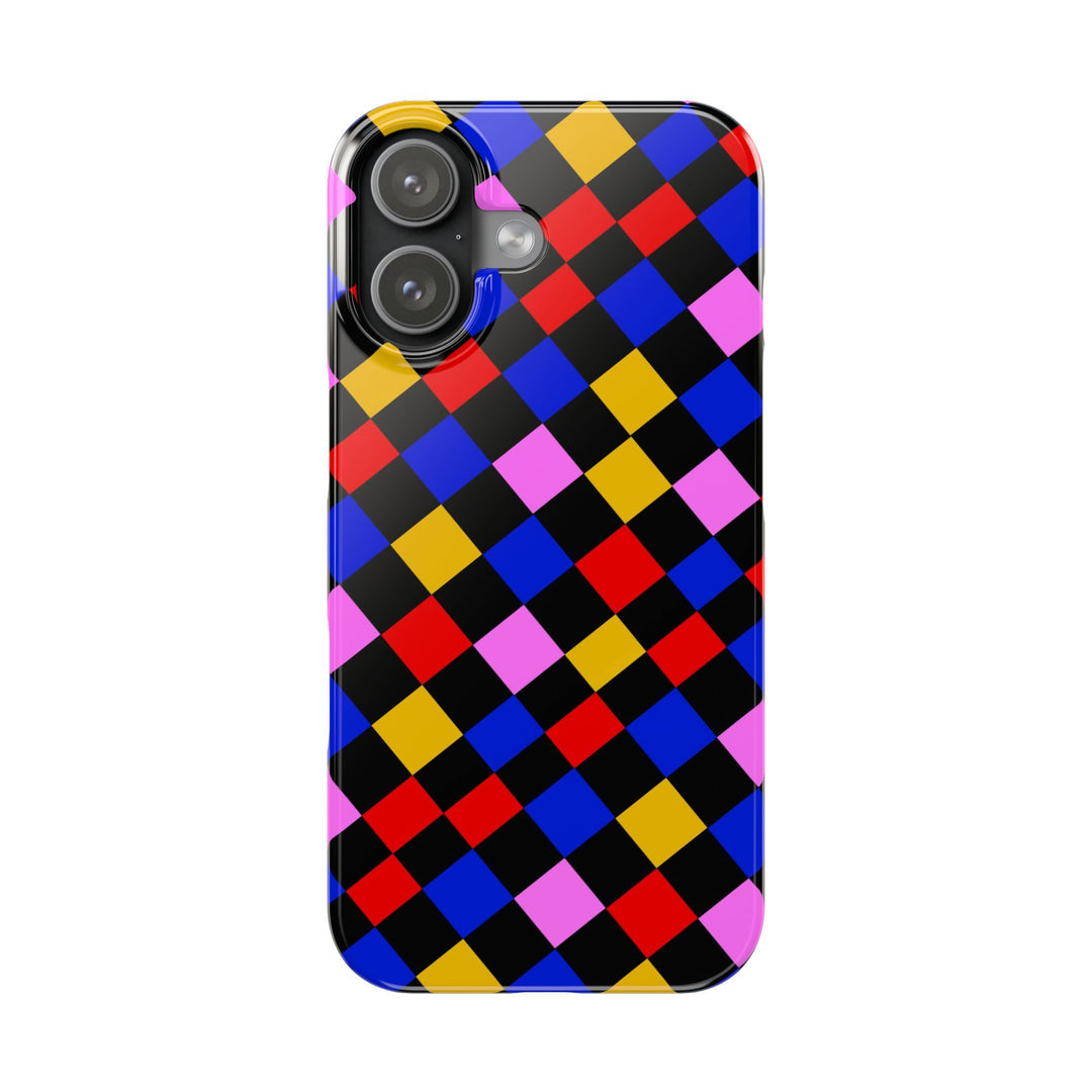 Slim Abstract Colorful Checkerboard Cute Phone Case for Iphone 17 - | iPhone 16 Pro Max Case | iPhone 15 Case Iphone 14 13 12 11 Gift for Her - Studio40ParkLane
