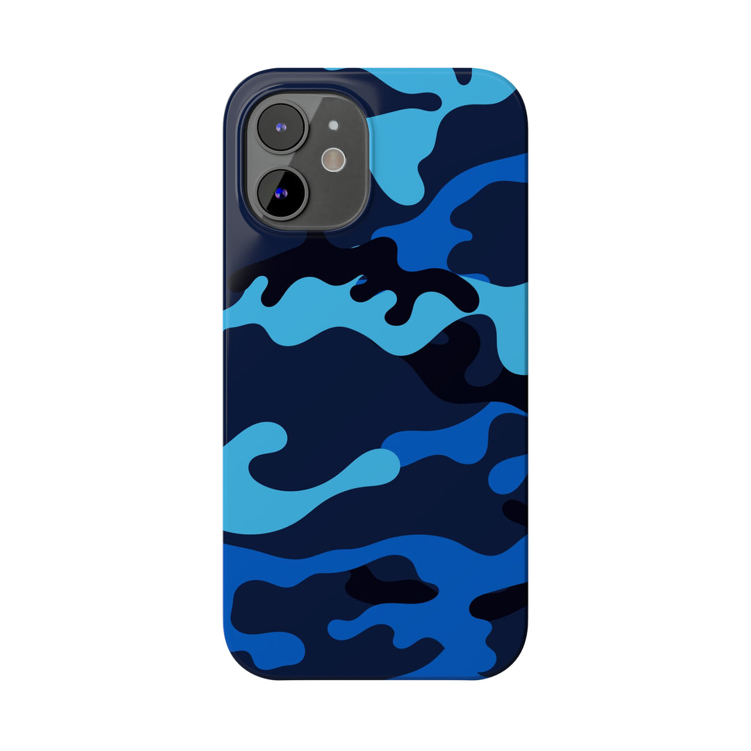 Slim Cute Phone Cases for Iphone - | iPhone 15 Case | iPhone 15 Pro Max Case, Iphone 14 Case, Iphone 14 Pro Max, Iphone 13, Blue Camouflage - Studio40ParkLane