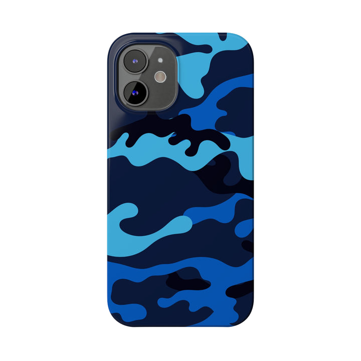 Slim Cute Phone Cases for Iphone - | iPhone 15 Case | iPhone 15 Pro Max Case, Iphone 14 Case, Iphone 14 Pro Max, Iphone 13, Blue Camouflage - Studio40ParkLane