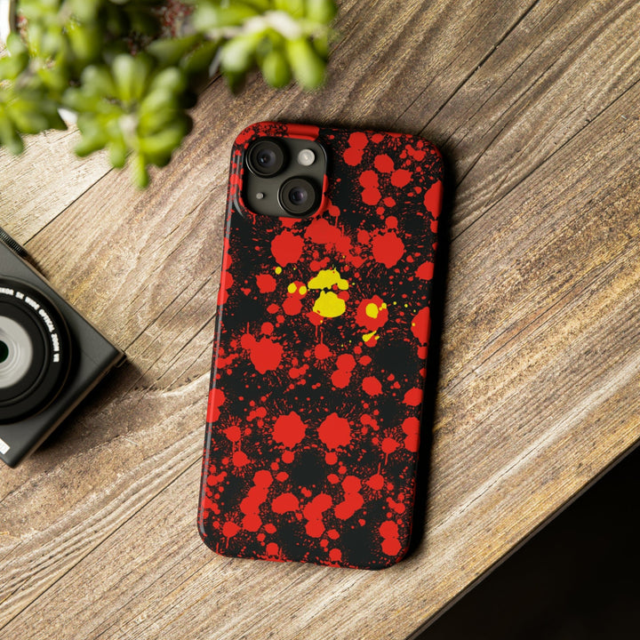 Slim Cute Phone Cases for Iphone - | iPhone 15 Case | iPhone 15 Pro Max Case, Iphone 14 Case, Iphone 14 Pro Max, Iphone 13, Red Yellow Paint Splash - Studio40ParkLane