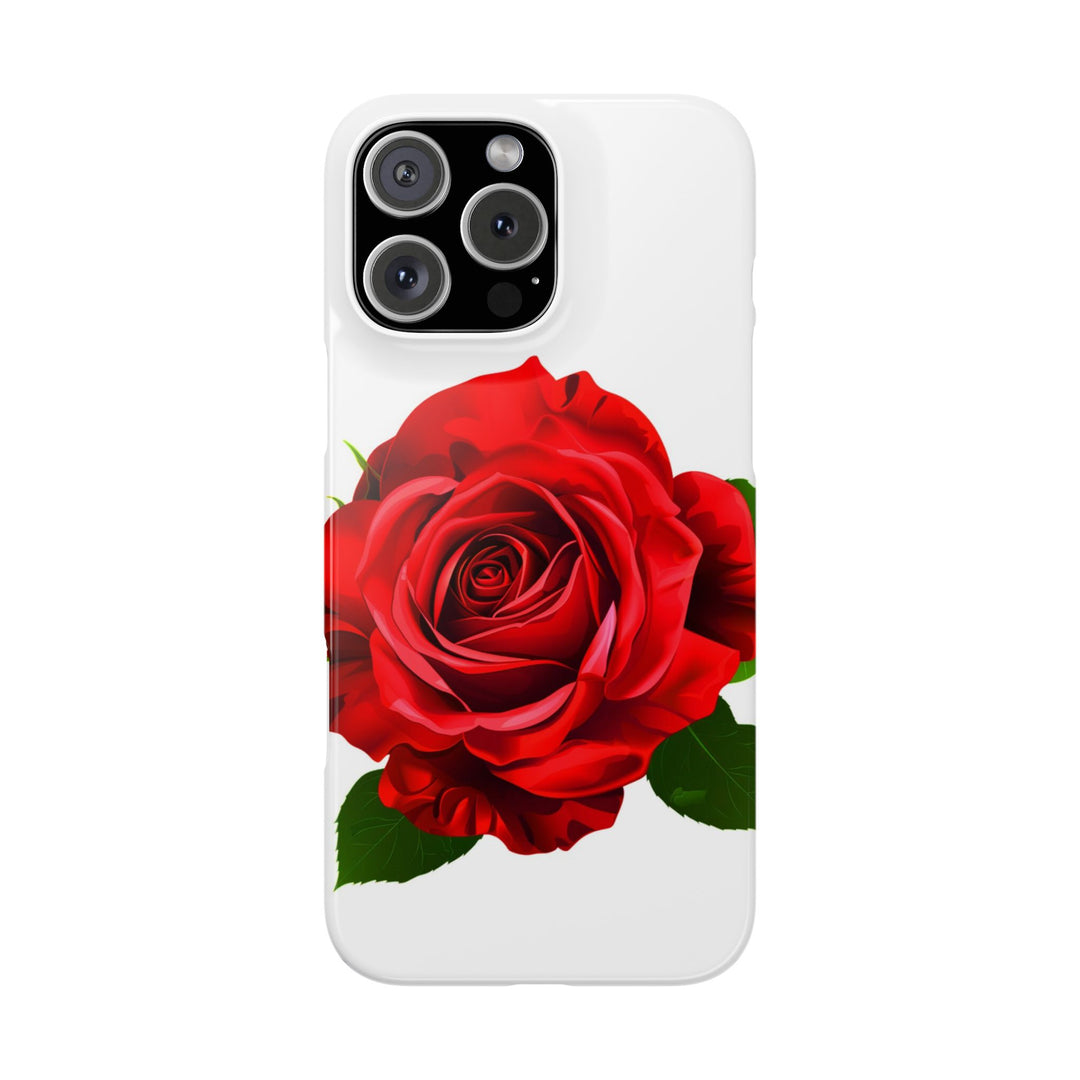 Slim Red Rose Flowers Gift for Her Cute Phone Cases for Iphone 16 Pro Max | iPhone 15 Case | iPhone 15 Pro Max Case, Iphone 14, Iphone 14 Pro Max, Iphone 13 12 11 8 7 - Studio40ParkLane