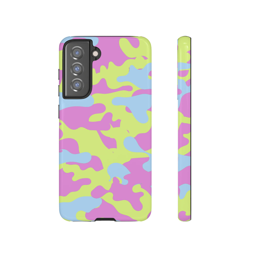 Cute Phone Case | Aesthetic Phone Cases| for Galaxy S23, S22, S21, S20 | Blue Pink Camouflage, Protective Phone Case - Studio40ParkLane