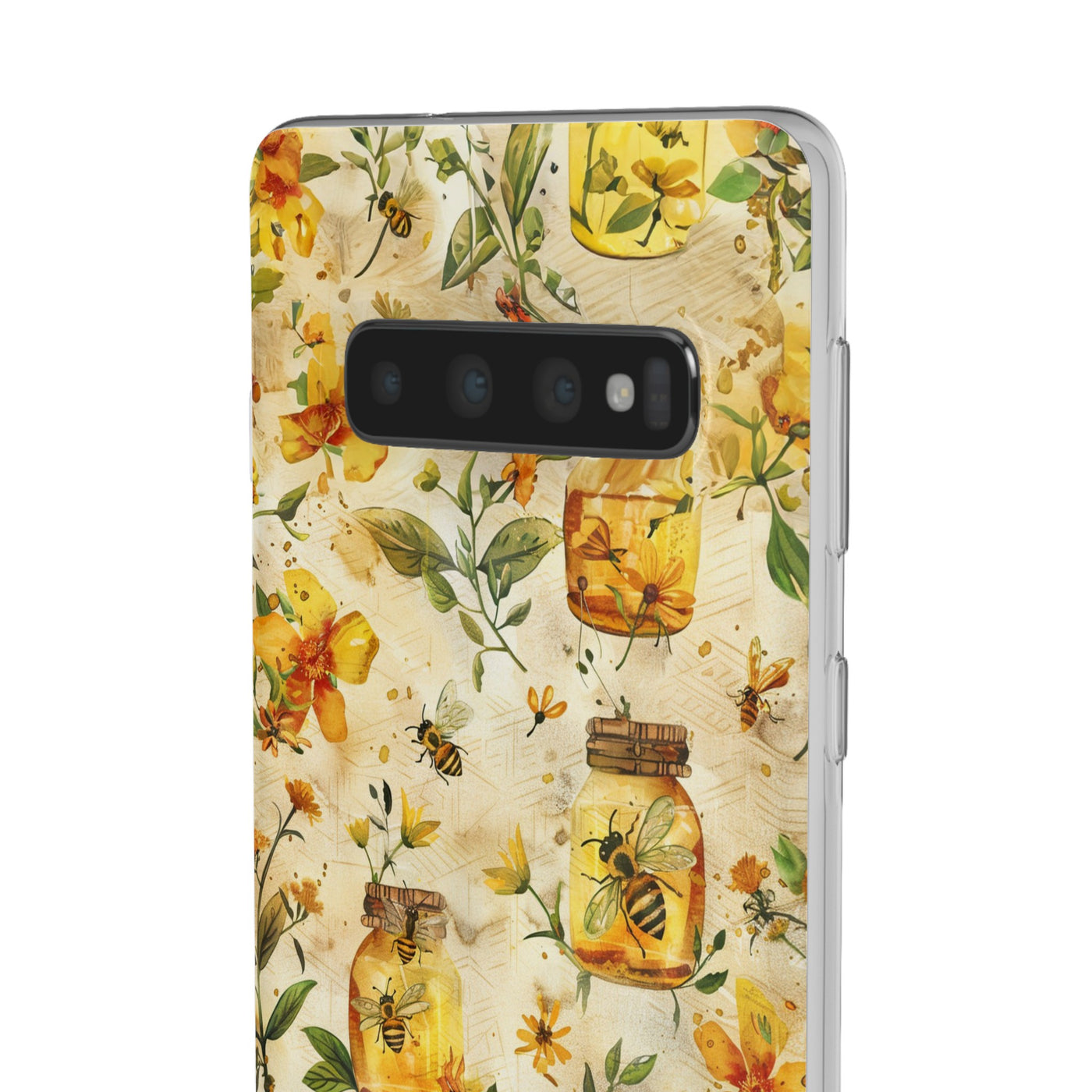 Cute Flexi Phone Cases, Honey Bees Yellow, Compatible with Samsung Galaxy S23, Samsung S22, Samsung S21, Samsung S20, Galaxy S20 Ultra