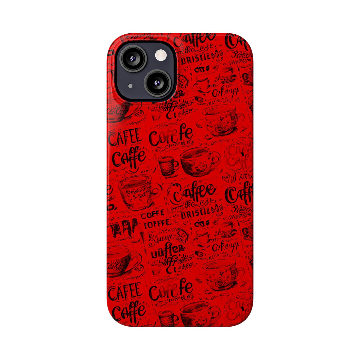 Slim Cute Phone Cases for Iphone - | iPhone 15 Case | iPhone 15 Pro Max Case, Iphone 14 Case, Iphone 14 Pro Max, Iphone 13, Red Black Coffee