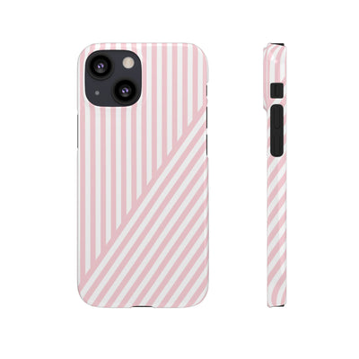 Aesthetic Sweet Pink Stripes Cute Phone Case Sleek Snap - For iPhone 17 Pro Max iPhone 16 Pro iPhone 15 Iphone 14 Plus 13 Pro 12 11 10 Gift