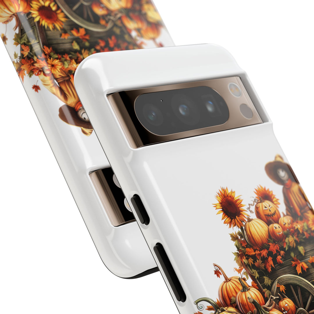 Impact Resistant, Fall Leaves Scarecrow, Cute Phone Cases for Samsung S24, S23, S22, S21, IPhone 15 pro Iphone 14 pro Iphone 13 IPhone 12 Iphone 11 - Studio40ParkLane