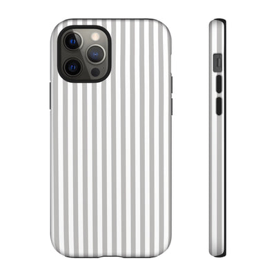 Tough Premium Ash Grey Stripes Phone Case Gift for Her - For Apple iPhone 16 Pro Max 16e iPhone 15 Pro iPhone Iphone 14 Plus 13 Pro 12 SE XR - Studio40ParkLane