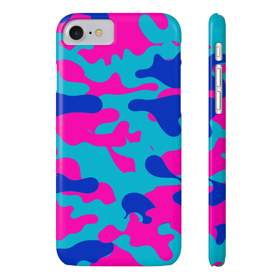 Slim Cute Phone Cases for Iphone - | iPhone 15 Case | iPhone 15 Pro Max Case, Iphone 14 Case, Iphone 14 Pro Max, Iphone 13, Blue Pink Camouflage - Studio40ParkLane