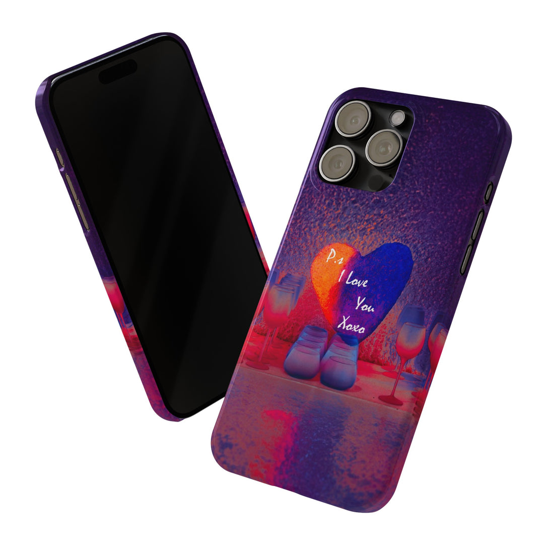 Slim Cute Phone Cases for Iphone - | iPhone 15 Case | iPhone 15 Pro Max Case, Iphone 14 Case, Iphone 14 Pro Max, Iphone 13, PS I Love You Heart - Studio40ParkLane