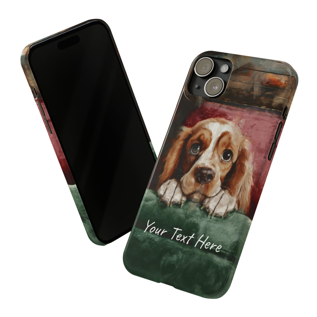 Slim Personalized Cute iPhone Cases - | iPhone 15 Case | iPhone 15 Pro Max Case, Iphone 14 Case, Iphone 14 Pro Max, Iphone 13, Cocker Spaniel Dog - Studio40ParkLane