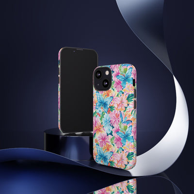 Premium Tough Butterflies Flowers Cute Phone Cases for Samsung S24, S23, S22, S21, S20, Plus and Ultra, Iphone 16 Pro Max,15, 14, 13, 12, 11, 10