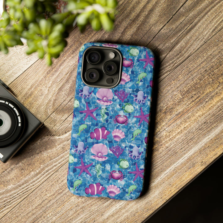 Cute IPhone Case | Blue Pink Under The Sea, iPhone 15 Case | iPhone 15 Pro Case, Iphone 14 Case, Iphone 14 Pro Max Case, Protective Iphone Case - Studio40ParkLane
