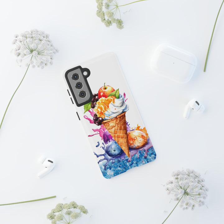 Impact Resistant, Summer Ice Cream Cone, Cute Phone Cases for Samsung S24, S23, S22, S21, IPhone 15 pro Iphone 14 pro Iphone 13 IPhone 12 Iphone 11 - Studio40ParkLane
