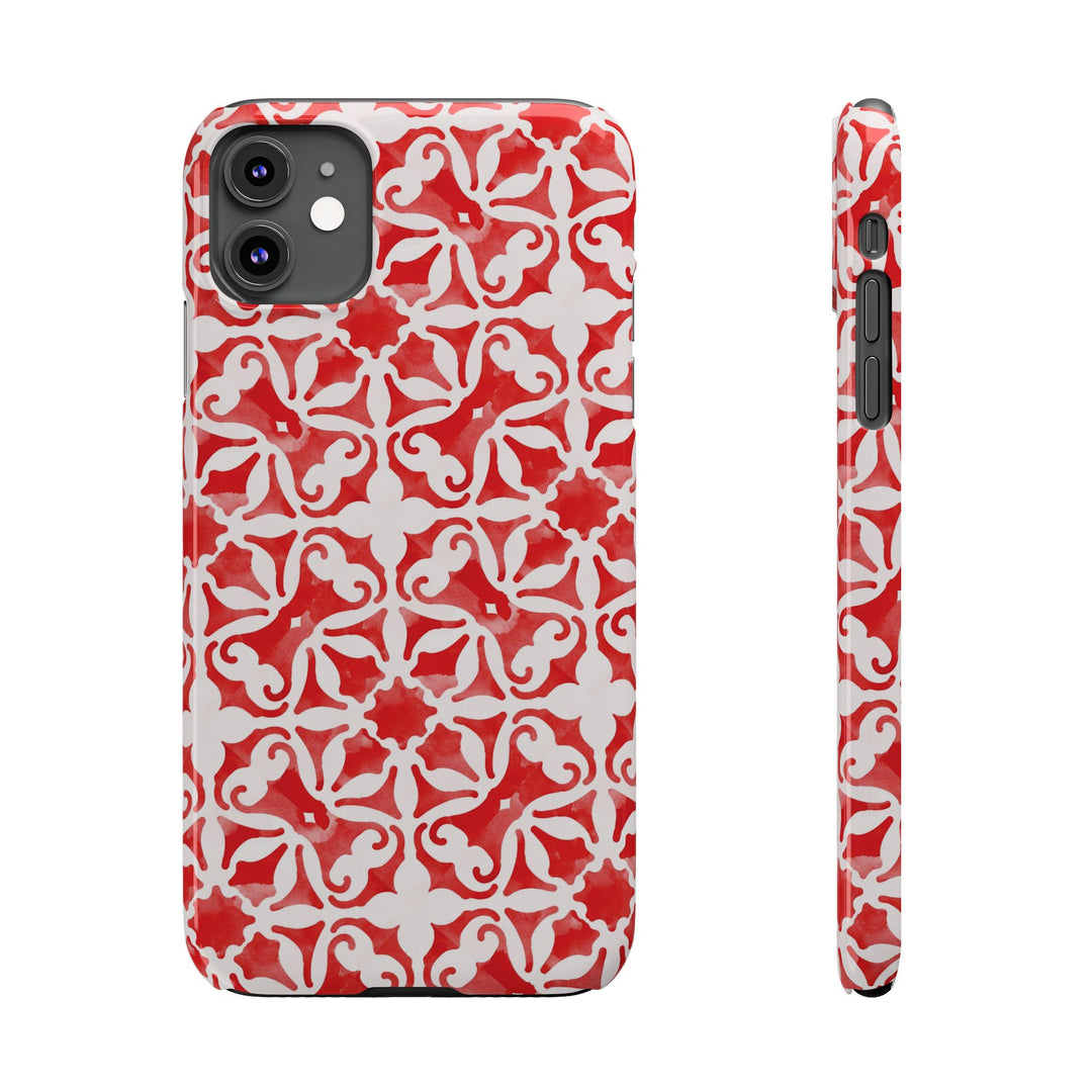 Slim Red Mosaic Gift for Her Cute Phone Cases for Iphone 16 Case | iPhone 15 Case | iPhone 15 Pro Max Case, Iphone 14, Iphone 14 Pro Max, Iphone 13, 12, 11, 10, 8,7 - Studio40ParkLane