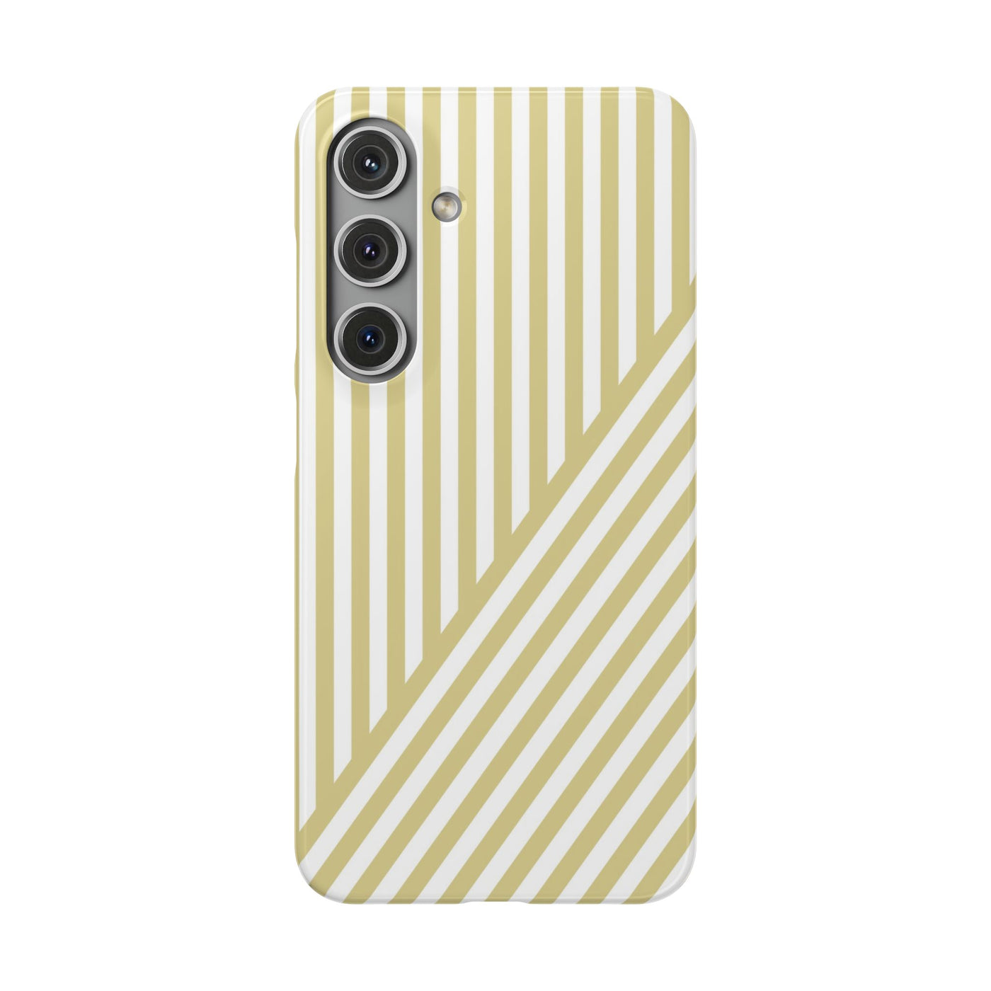 Aesthetic Yellow Beige Stripes Cute Phone Case Sleek Snap - For iPhone 17 Pro Max iPhone 16 Pro iPhone 15 Iphone 14 Plus 13 Pro 12 11 10 Gift