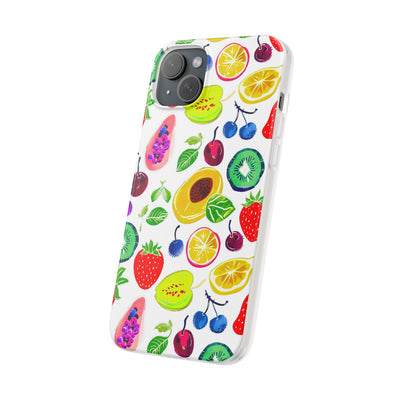 Cute Flexi Phone Cases, Summer Fruit Mix, Compatible with Samsung Galaxy S23, Samsung S22, Samsung S21, Samsung S20, Galaxy S20 Ultra