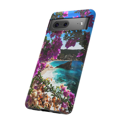 Impact Resistant, Bougainvillea Seaview, Cute Phone Cases for Samsung S24, S23, S22, S21, IPhone 15 pro Iphone 14 pro Iphone 13 IPhone 12 Iphone 11