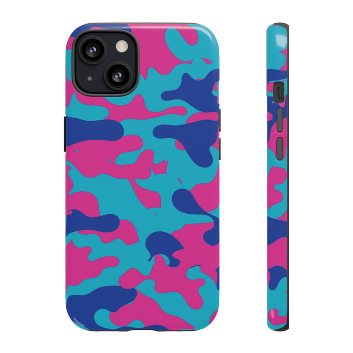 Cute IPhone Case | Blue Pink Camouflage, iPhone 15 Case | iPhone 15 Pro Case, Iphone 14 Case, Iphone 14 Pro Max Case, Protective Iphone Case - Studio40ParkLane