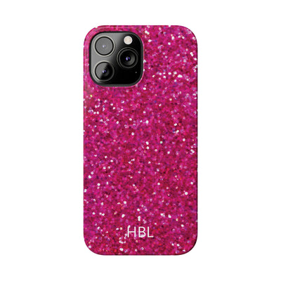 Slim Personalized Muted Pink Faux Play on Glitter Effect Cute Phone Cases for Iphone 16 Pro Max | iPhone 15 Case | iPhone 15 Pro Max Case, Iphone 14, Iphone 14 Pro Max, Iphone 13 12 11 8 7