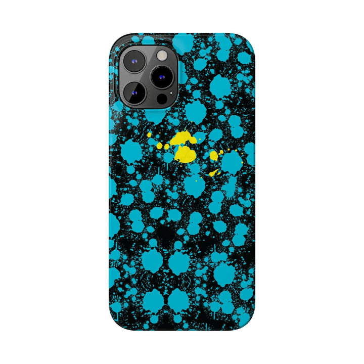 Slim Cute Phone Cases for Iphone - | iPhone 15 Case | iPhone 15 Pro Max Case, Iphone 14 Case, Iphone 14 Pro Max, Iphone 13, Paint Splash Blue Yellow - Studio40ParkLane