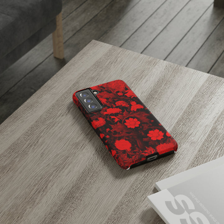 Cute Samsung Phone Case | Aesthetic Samsung Phone Case | Galaxy S23, S22, S21, S20 | Red Flowers, Protective Phone Case - Studio40ParkLane