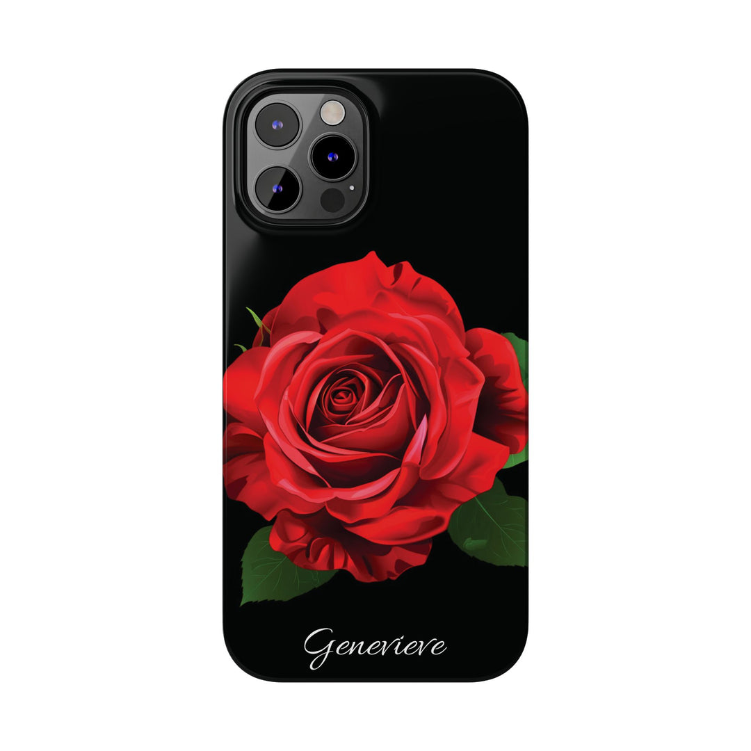 Slim Custom Personalized Red Rose Flowers Gift for Her Cute Phone Cases for Iphone 16 Pro Max | iPhone 15 Case | iPhone 15 Pro Max Case, Iphone 14, Iphone 14 Pro Max, Iphone 13 12 11 8 7 - Studio40ParkLane