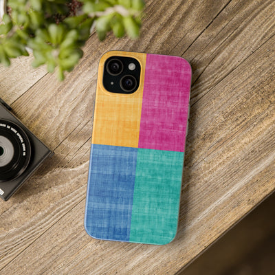 Cute Flexi Phone Cases, Abstract Colored Blocks, Compatible with Samsung Galaxy S23, Samsung S22, Samsung S21, Samsung S20, Galaxy S20 Ultra