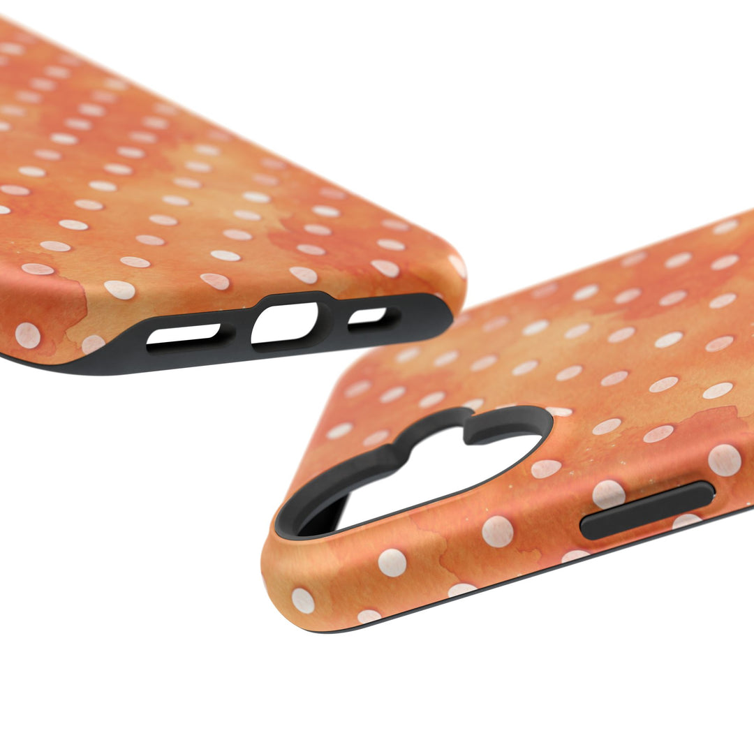 Aesthetic Tough Magsafe Orange Polka Dots Phone Case - For iPhone 17 Pro Max iPhone 16 Pro iPhone 15 Iphone 14 Plus 13 Pro 12 11 10 XR - Studio40ParkLane