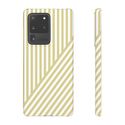 Aesthetic Yellow Beige Stripes Cute Phone Case Sleek Snap - For iPhone 17 Pro Max iPhone 16 Pro iPhone 15 Iphone 14 Plus 13 Pro 12 11 10 Gift