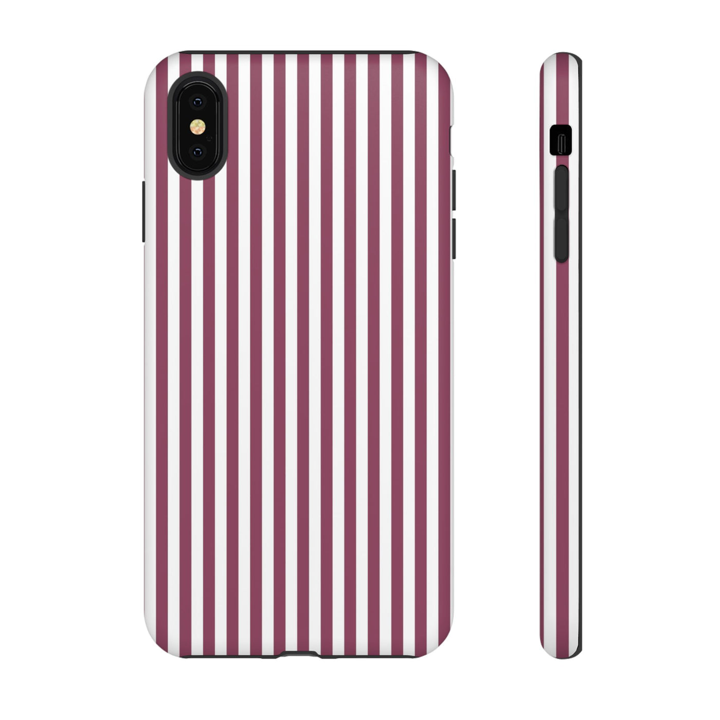 Tough Premium Old Claret Stripes Phone Case Gift for Her - For Apple iPhone 16 Pro Max 16e iPhone 15 Pro iPhone Iphone 14 Plus 13 Pro 12 SE XR - Studio40ParkLane