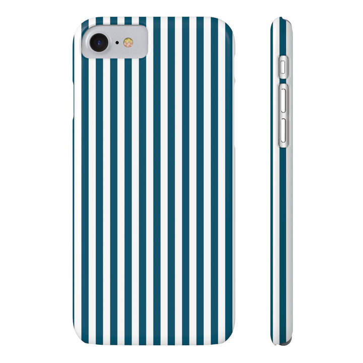 Slim Teal Blue Striped Cute Phone Case for Iphone 16 - | iPhone 15 Pro Max Case | iPhone 14 Case Iphone 13 12 11 10 9 8 7 X XS Gift for Her - Studio40ParkLane
