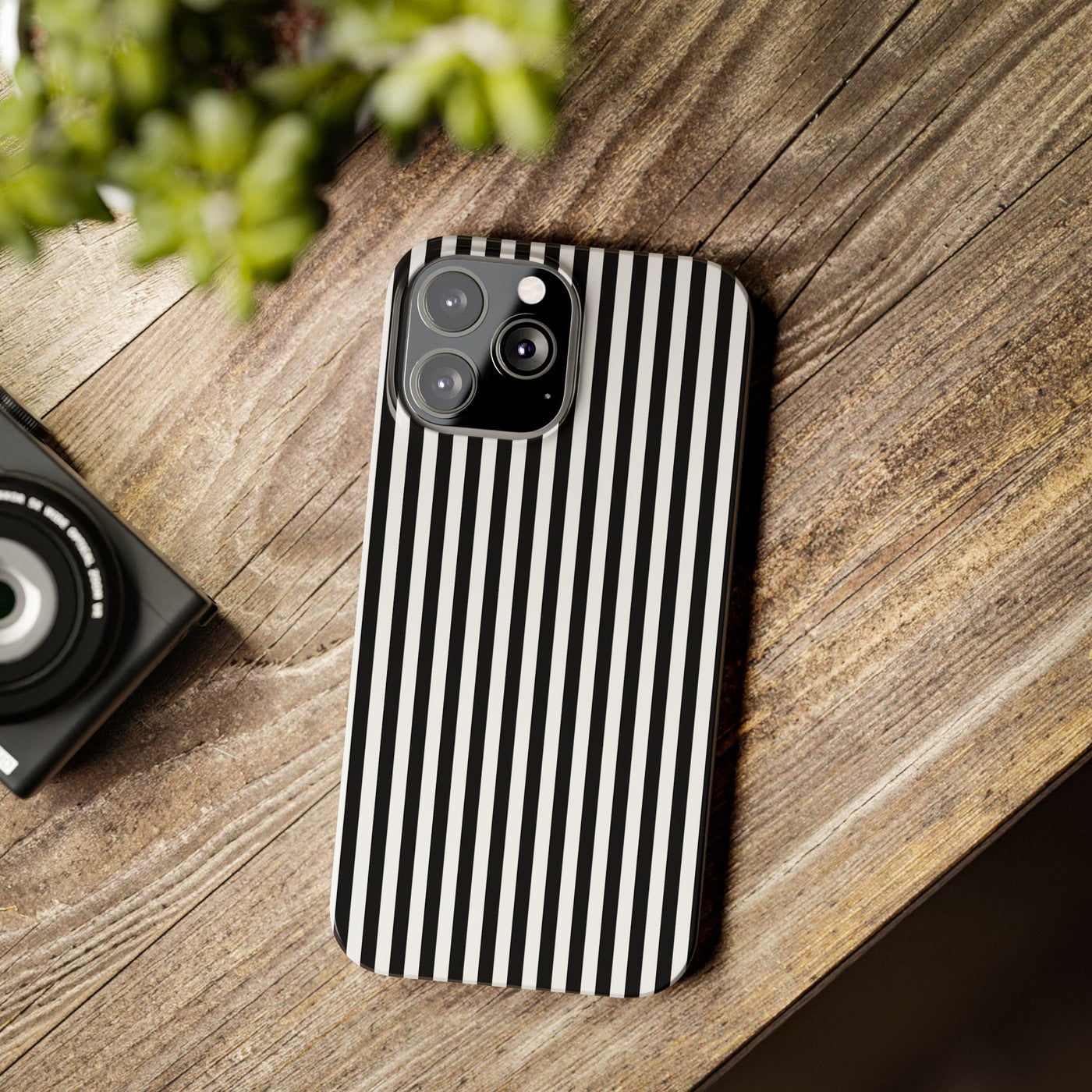 Slim Black White Striped Cute Phone Case for Iphone 16 - | iPhone 15 Pro Max Case | iPhone 14 Case Iphone 13 12 11 10 9 8 7 Gift for Her - Studio40ParkLane