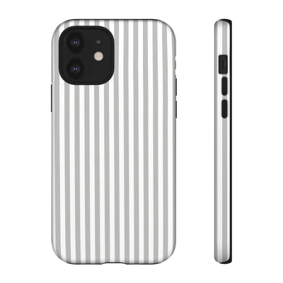 Tough Premium Ash Grey Stripes Phone Case Gift for Her - For Apple iPhone 16 Pro Max 16e iPhone 15 Pro iPhone Iphone 14 Plus 13 Pro 12 SE XR - Studio40ParkLane