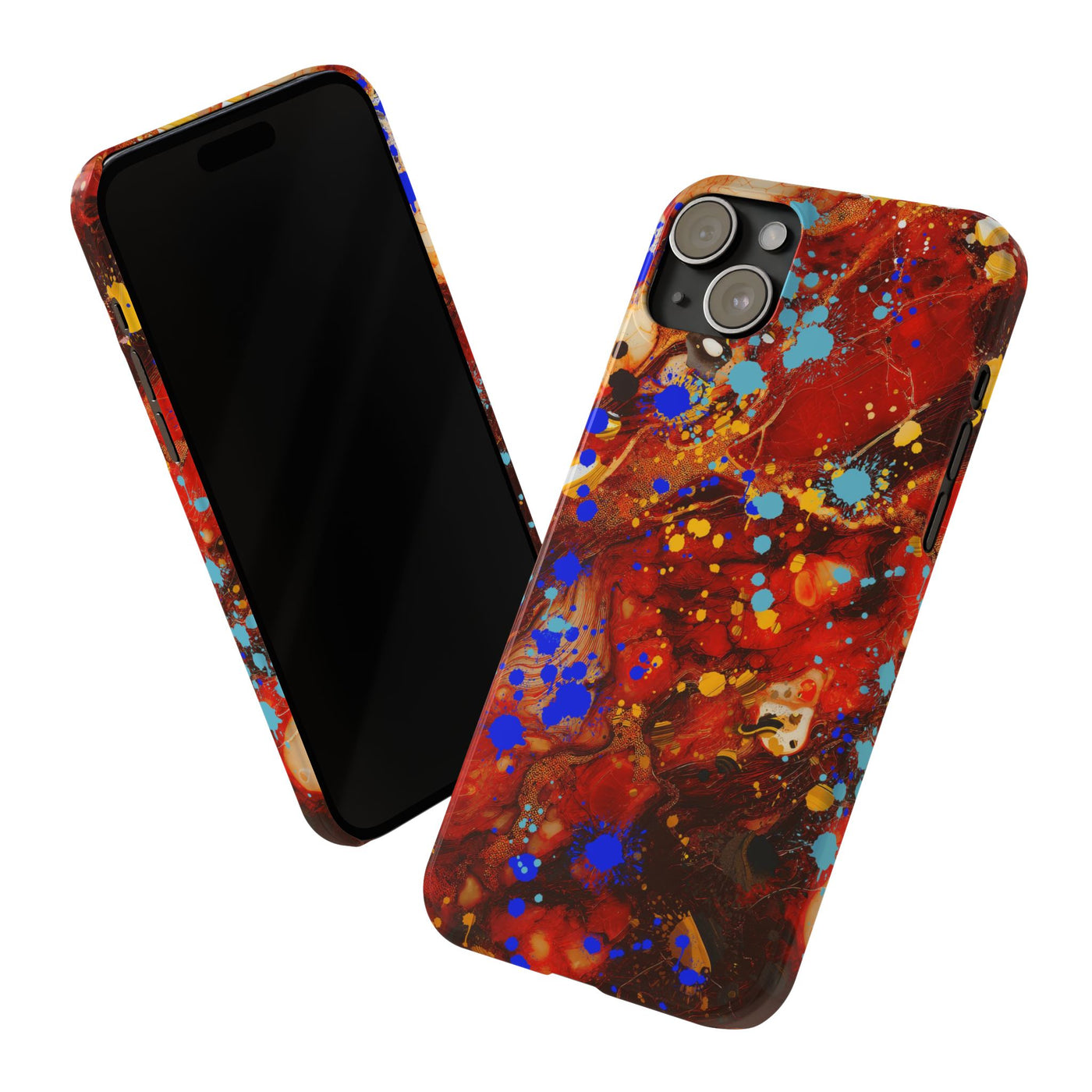 Slim Cute iPhone Cases - | iPhone 15 Case | iPhone 15 Pro Max Case, Iphone 14 Case, Iphone 14 Pro Max, Iphone 13, Fall Marble Paint Splash