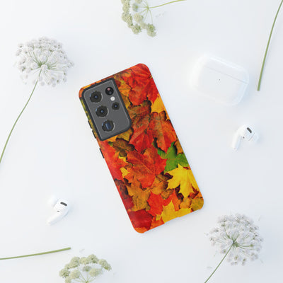 Fall Leaves Impact Resistant, Cute Phone Cases for Samsung S24, S23, S22, S21, IPhone 15 pro Iphone 14 pro Iphone 13 IPhone 12 Iphone 11