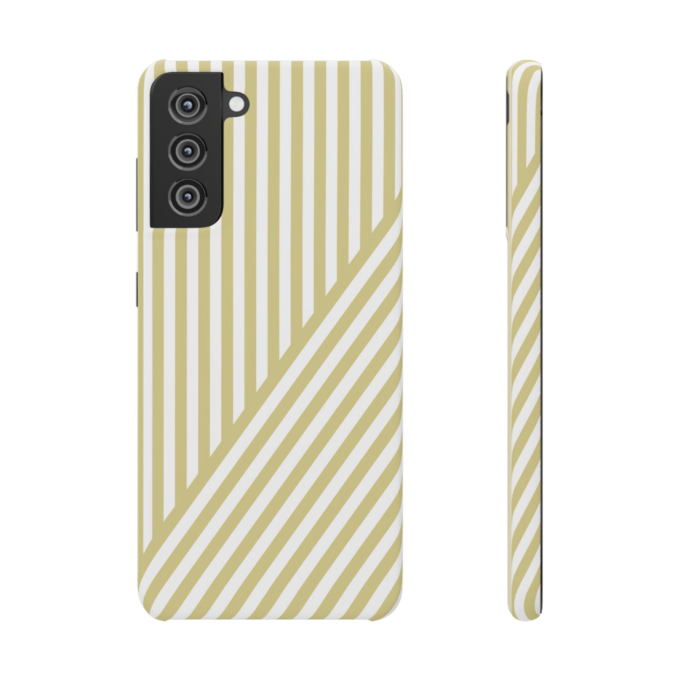 Aesthetic Yellow Beige Stripes Cute Phone Case Sleek Snap - For iPhone 17 Pro Max iPhone 16 Pro iPhone 15 Iphone 14 Plus 13 Pro 12 11 10 Gift